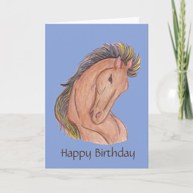 Mustang Horse Card (Front)