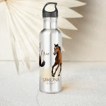 Mustang horse wild and free personalised horse  710 ml water bottle<br><div class="desc">Wild and free mustang horse girls party gifts graciously galloping mustang mare  brown horse ,  beautiful personalised gift for horse lovers,  can be also as a horse themed party favour gift,  you can write each childs name on it .</div>