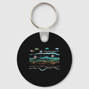 Mustang Island Texas Colourful Tie-dye Pelican Bea Key Ring