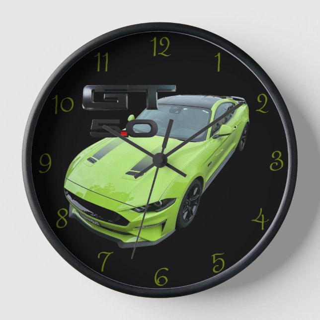 Mustang Lime Clock (Front)
