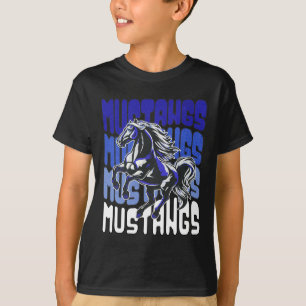 Mustang Mascot School Spirit Sports Team Football  T-Shirt