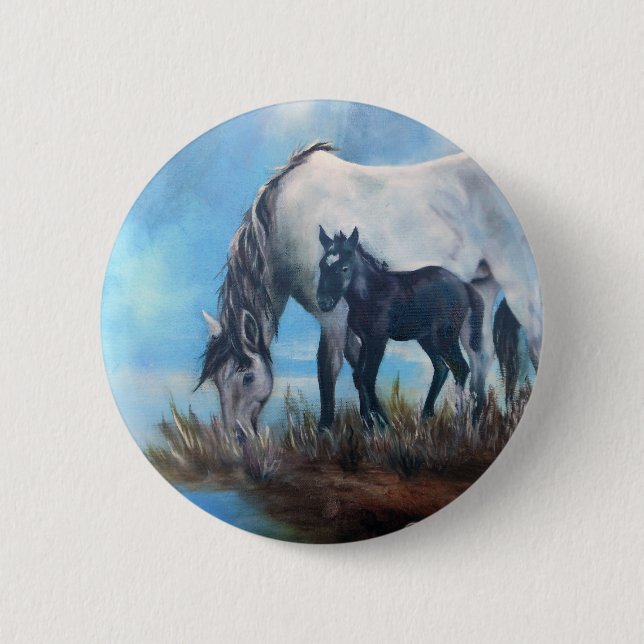 Mustang Morning 6 Cm Round Badge (Front)