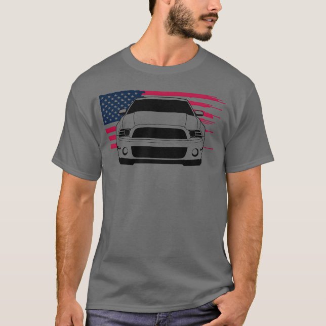 Mustang Musclecar Generation 5 w Flag boy T-Shirt (Front)