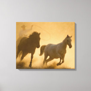 Mustang roundup canvas print