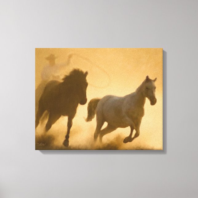 Mustang roundup canvas print (Front)