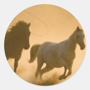 Mustang Roundup Classic Round Sticker