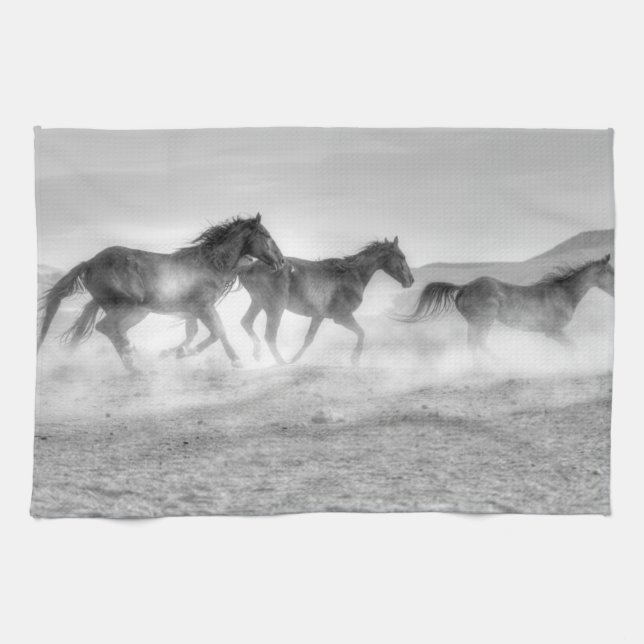 Mustang Run Tea Towel (Horizontal)