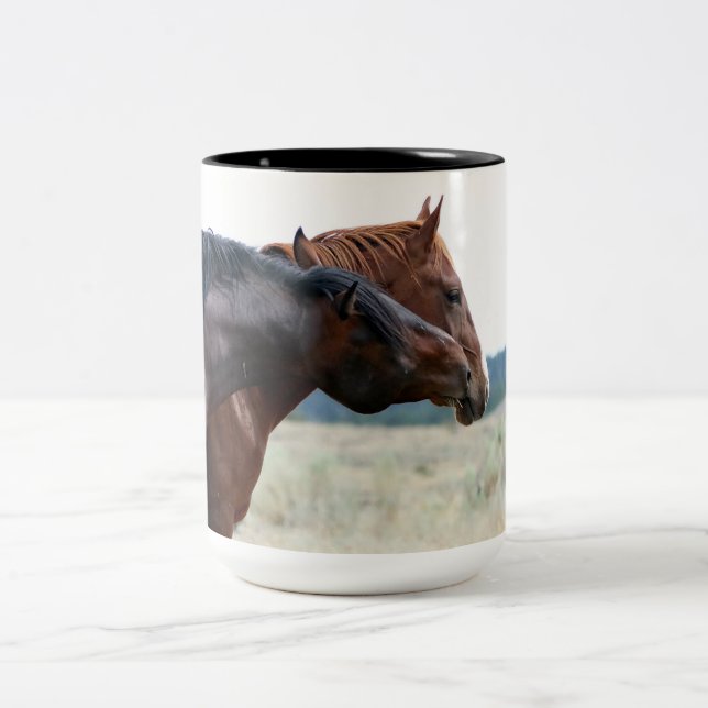 Mustang Stallion and Mare Smitten Mug (Center)