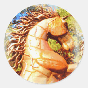 mustang stallion classic round sticker