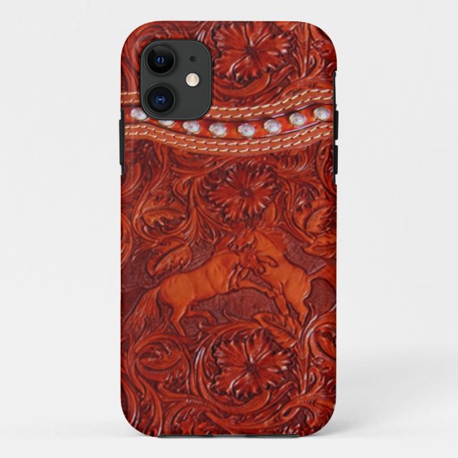 mustang  western leather  iphone 5 case (Back)