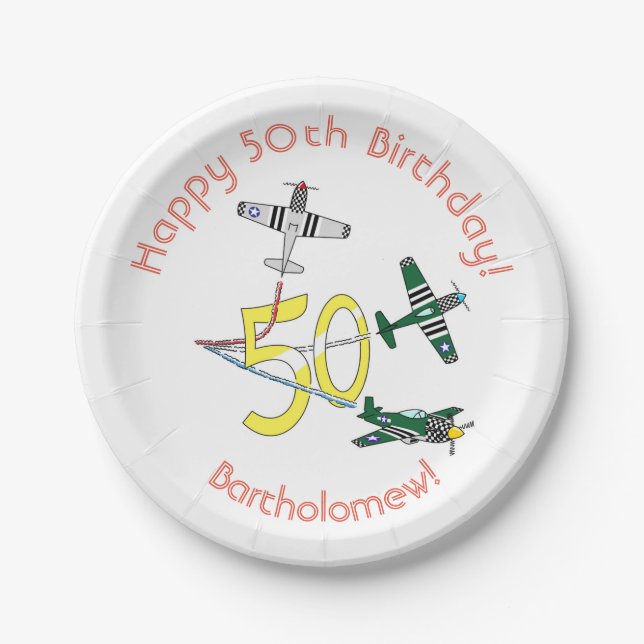 Mustangs 50th Birthday Paper Plate (Front)