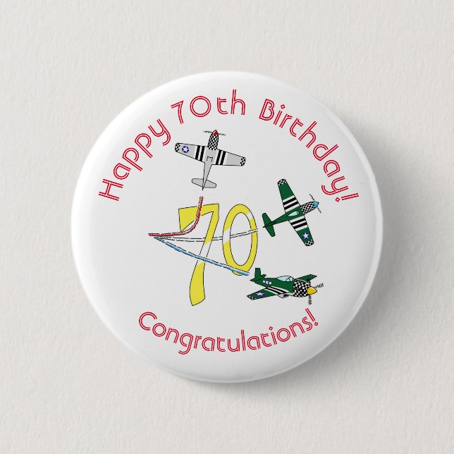 Mustangs 70th Birthday Badge (Front)