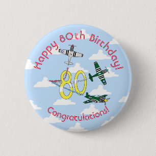 Mustangs 80th Birthday Badge Blue Sky