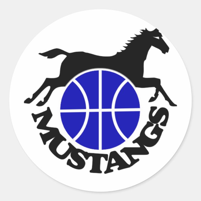 Mustangs Basketball Stickers (Front)