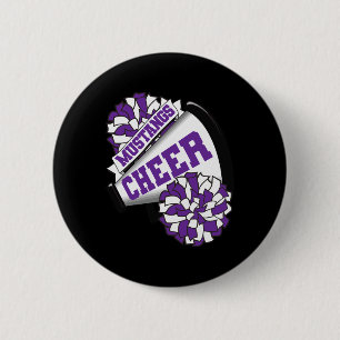 Mustangs Cheer Ck To School Cheerleading Spirit P 6 Cm Round Badge