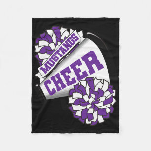 Mustangs Cheer Ck To School Cheerleading Spirit P  Fleece Blanket