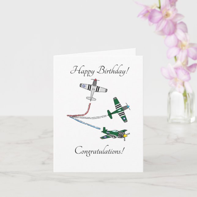 Mustangs Customisable Birthday Card (Orchid)