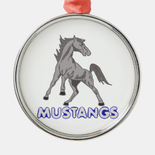 Mustangs Mascot Metal Tree Decoration