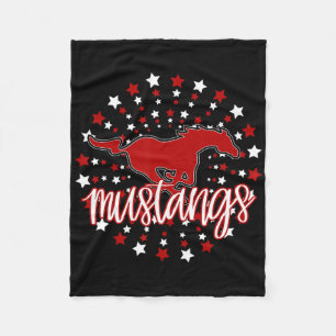 Mustangs School Spirit Football Mum Mustang Pride Fleece Blanket