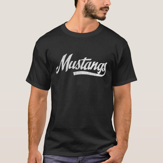 Mustangs School Sports Fan Team Spirit Mascot Gift T-Shirt (Front)
