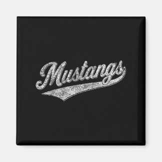 Mustangs School Sports Team Spirit Vintage Magnet