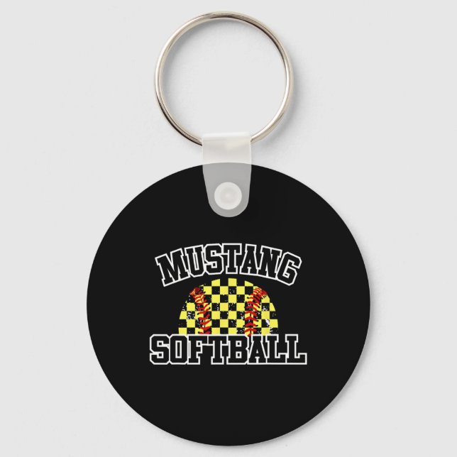 Mustangs Softll Mom Mustangs School Spirit Sports  Key Ring (Front)