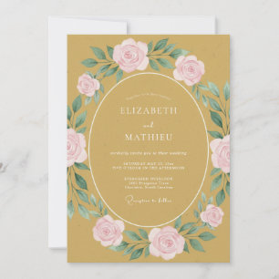 Mustard Alluring Vintage Wedding Invitation
