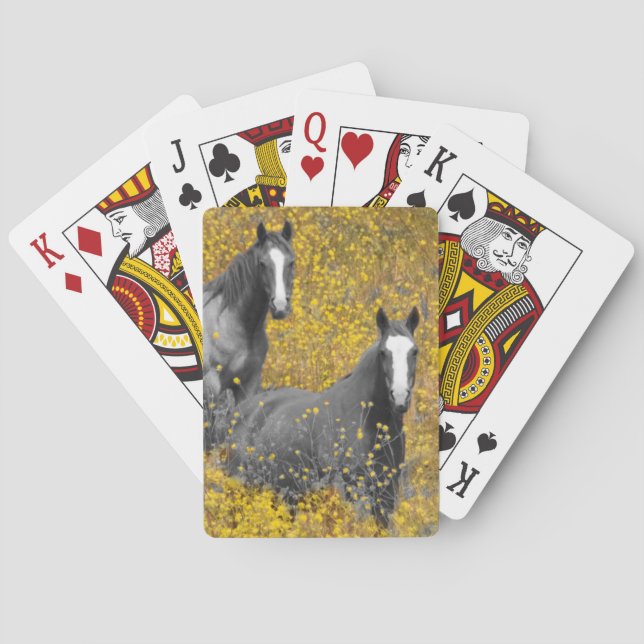 Mustard and Horses Playing Cards (Back)
