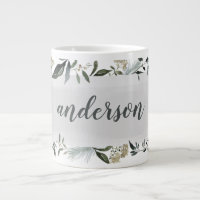 Mustard and olive watercolor foliage personalised