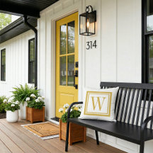 Mustard and White Classic Square Monogram