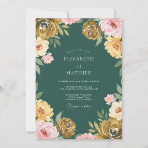 Mustard Blush Painted Wedding Invitation