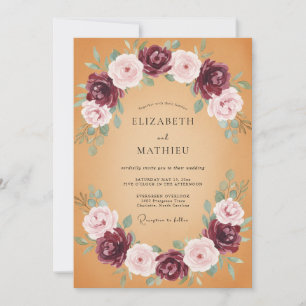 Mustard Blush Petal Wedding Invitation