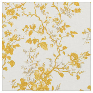 Mustard Botanical Toile Fabric