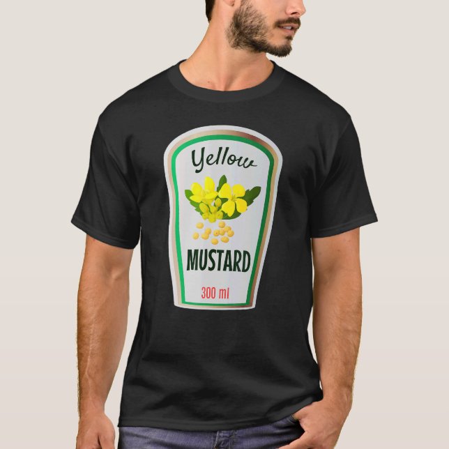 Mustard Bottle Halloween Costume Condiments Group  T-Shirt (Front)