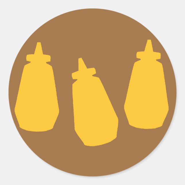 Mustard Bottles Classic Round Sticker (Front)