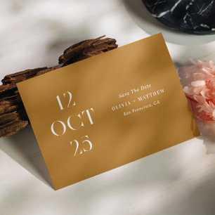 Mustard Brown Fall Wedding Rustic Autumn Photo Save The Date