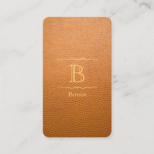 Mustard Brown Mock Leather Instagram Style Business Card