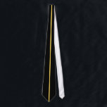 Mustard Centred Thin Vertical Line on Black Tie<br><div class="desc">Mustard Centred Thin Vertical Line on Black</div>