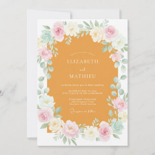 Mustard Cream Wildflower Wedding Invitation