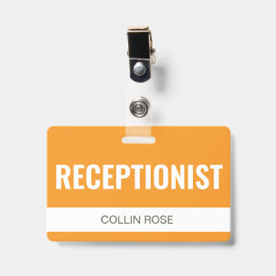 Mustard Custom Hotel Receptionist Employee ID Badge