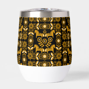 Mustard Dala Swedish Horse Print