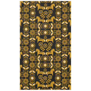 Mustard Dala Swedish Horse Print Tablecloth