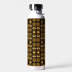 Mustard Dala Swedish Horse Print Water Bottle