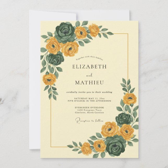 Mustard Earthy Autumn Wedding Invitation (Front)