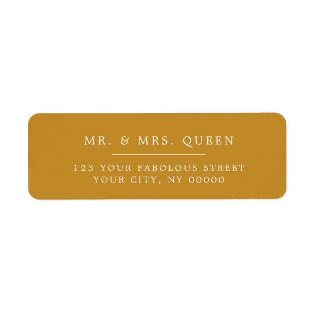Mustard Elegant Classic Simple Return Address (Front)