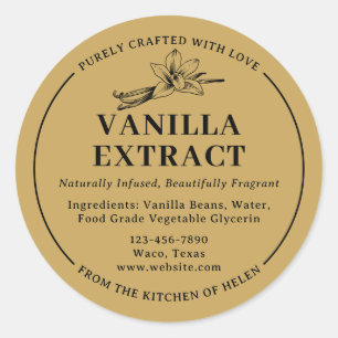 Mustard Farmhouse Homemade Vanilla Extract Label