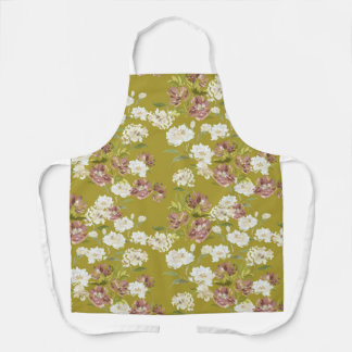 Mustard flower print Apron