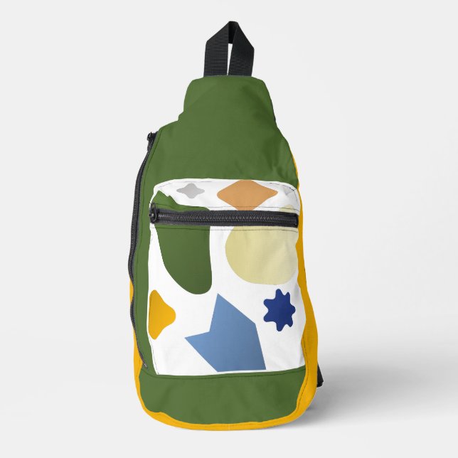 Mustard Geometric Sling Bag (Front)
