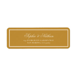 Mustard Gold Wedding Return Address Label