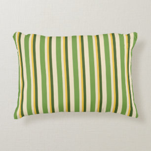 Mustard Green Cream Coordinating Stripe Decorative Cushion